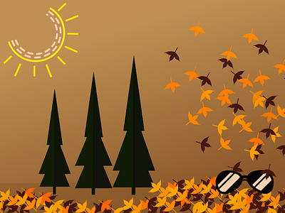 Fall Sun background design graphic scenery