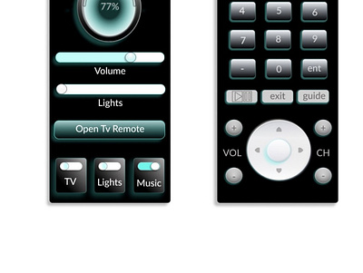 Crestron CH5 dark app crestron design mobile smarthome ui ux