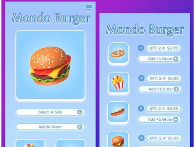 Mondo Burger UI app branding design illustration logo ui ux