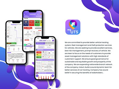 myUTS - A Vehicle Tracking Application app branding colorful design figma graphic design illustration logo neat tracking typography ui ux vector vehicle