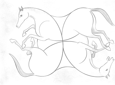 Horses - Sketch 1 illustration