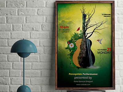 An Event Poster birds clouds event eventposter flowers guitar music nature poster tree water