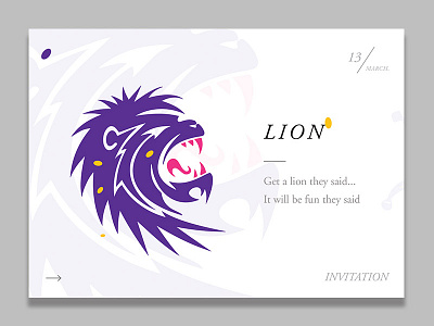 Invitation Card card design illustrator invitation invitation card invite invite card lion minimal minimal invitation photoshop poster design