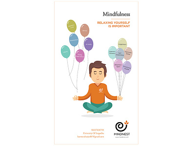 Meditation Newspaper Ad balloons boy illustrator graphic design illustration illustrator kamran kamran sharjeel kamransharjeel meditation mind mindful mindful meditation mindfulness mindnest newspaper ad relax relaxation sharjeel