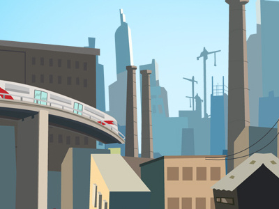 Cityscape cartoon city illustration