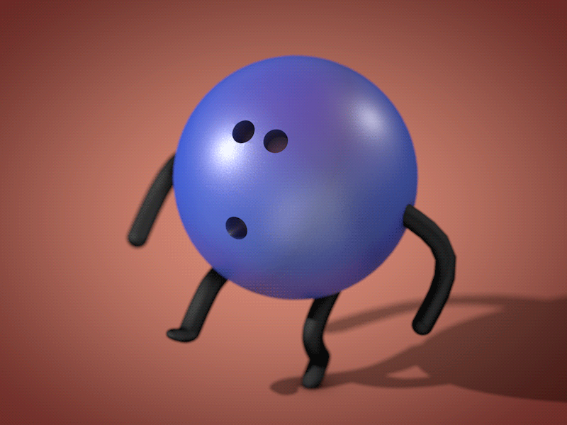 Bowling Bob bowling ball character cinema 4d walk cycle