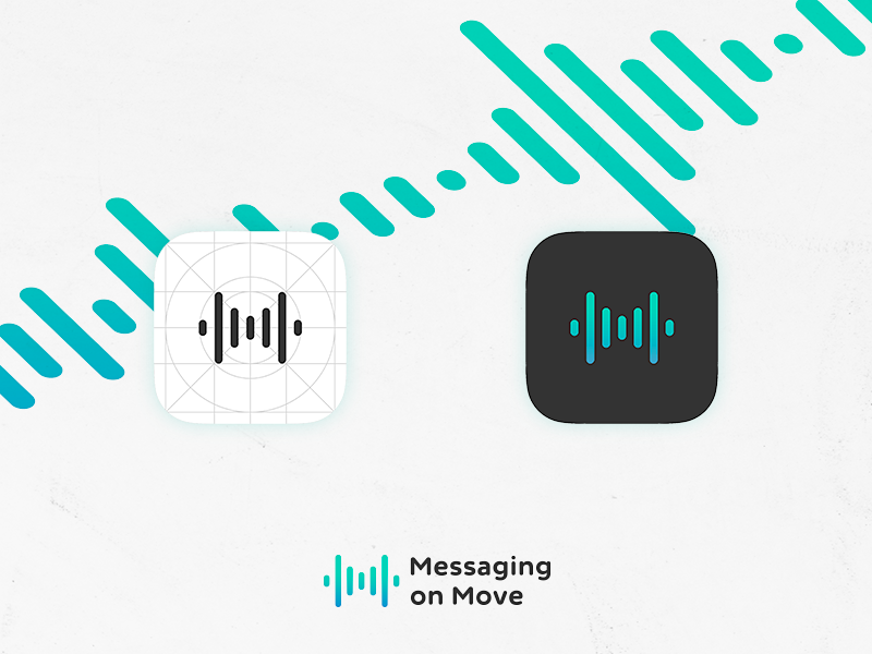 Messaging on Move - App Icon type logo branding grid icon ios voice messaging app