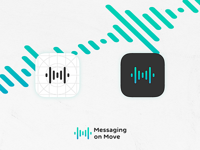 Messaging on Move - App Icon app branding grid icon ios logo messaging type voice