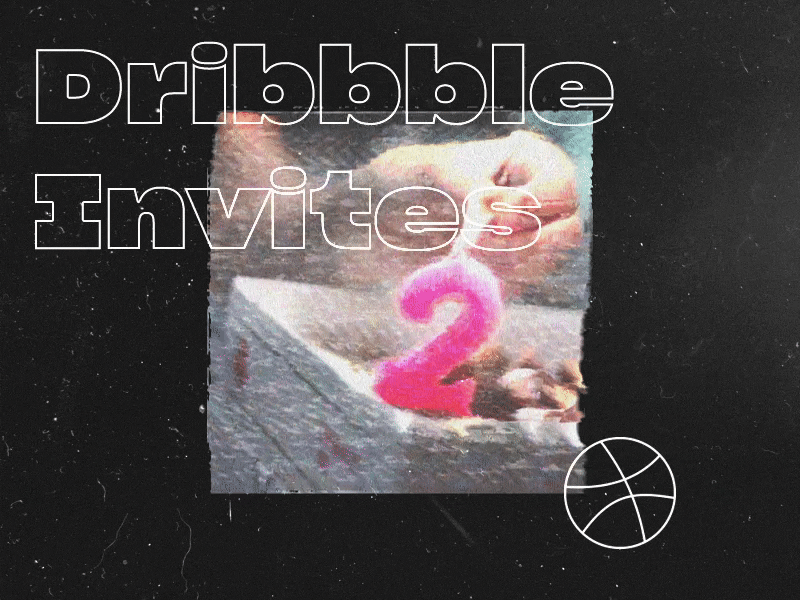 2 Dribbble Invites 2 after effects draft dribbble giveaway invitation invites portfolio vhs