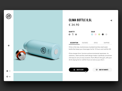 Product Page bottle cart colors ecommerce favorite product restyle shopping style ui ux webdesign