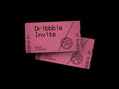 Two Dribbble Invites giveway invite invites portfolio projects retro tickets two vintage