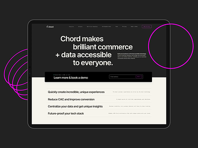 Chord – Homepage bold bright one-page pink sansserif typography ui ux web webdesign website