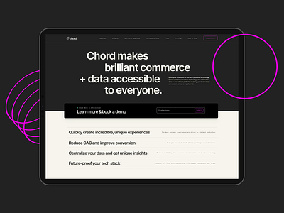 Chord – Homepage bold bright one page pink sansserif typography ui ux web webdesign website