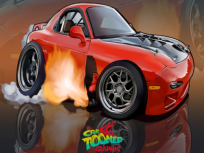 Mazda RX7 Cartoon Car