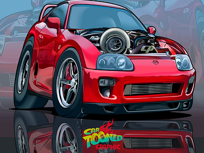 Supra MK4 Turbo Cartoon Car