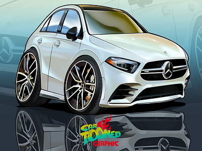 AMG A35 Saloon Cartoon Car