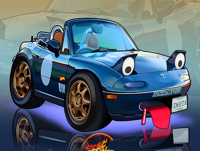 Miata MX5 2danimation animation automotive car cartoon cartooncar character charactercar digitalart digitaldrawing illustration motion graphics