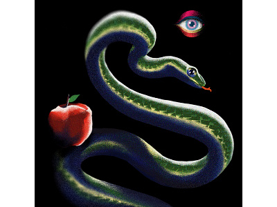The Devil adam apple design designer eden eve eye eyes grainy horror illustration lucifer sirreal snake surrealism venom viper