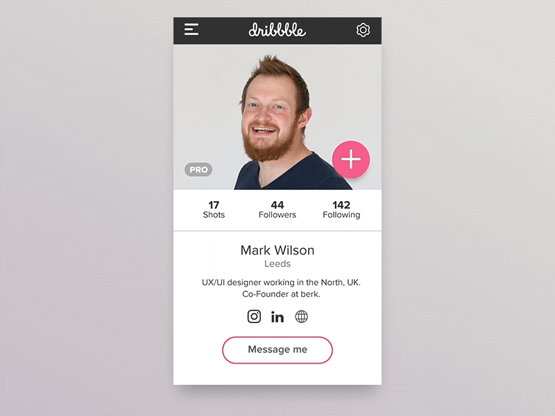 #DailyUI #006 Social Profile animation app dailyui design digital dribbble gif ios minimal mobile social web