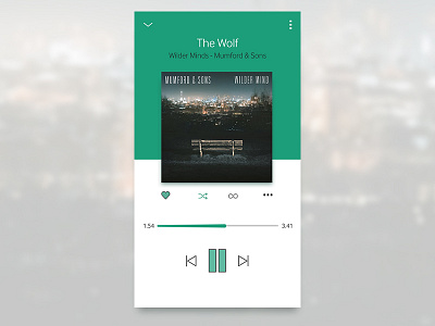 Music Player #009 2d app application clean dailyui design digital flat green music ui web design