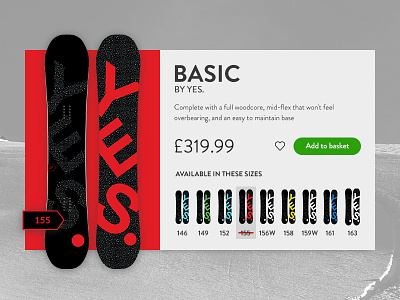 E-commerce page - single product design digital ecommerce product red snowboard ui web web design