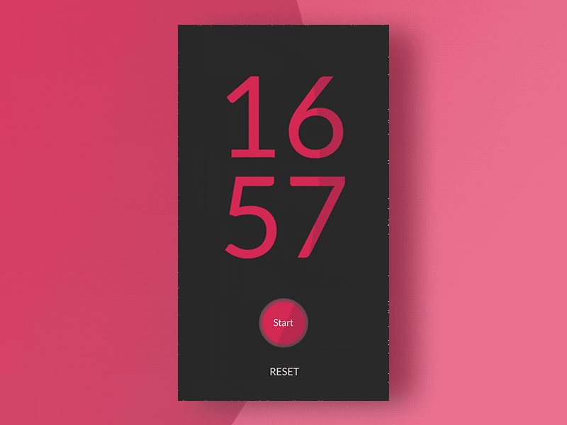 Countdown Timer animation app bold dailyui design gif minimal pink simple typography ui ui design