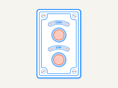 On/Off switch 2d blue clean dailyui digital illustration minimal red simple ui vector web