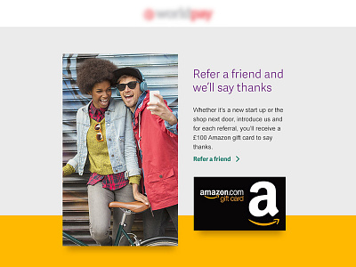 Refer a friend concept email bold clean color design digital email modern simple ui yellow