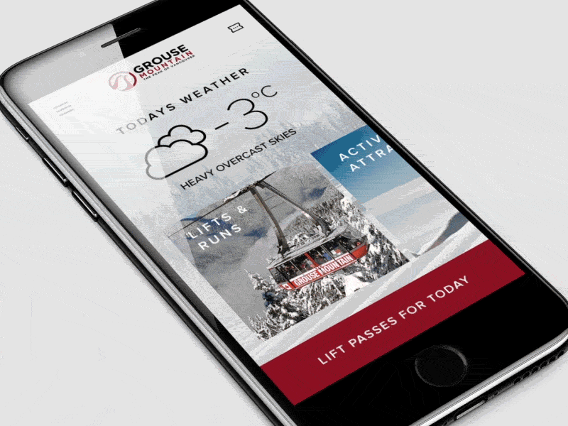 Grouse Mountain ticket funnel- App app design digital ecommerce mobile ui ux vancouver web website