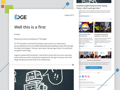 The Edge newsletter and logo branding design digital email email marketing layout logo marketing minimal ui ux