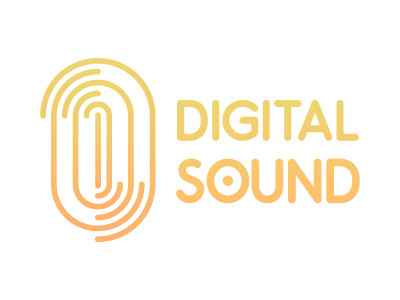 Digisound digital fingerprint lineart logo round sound