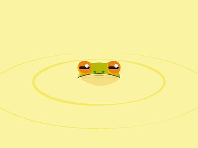 Froggy Frog flat frog illustration illustrator pond yellow