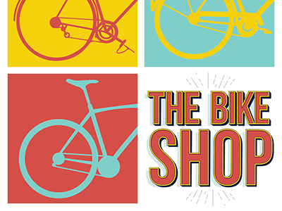 Pop Art Bike Shop bike logo biking branding pop art silhouette transportation