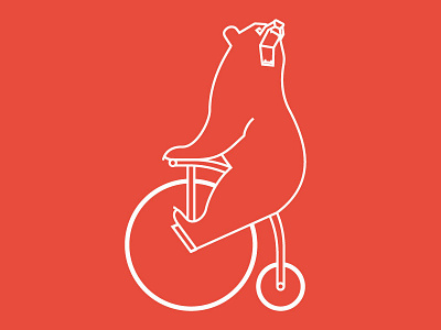 Self Branding– New Logo absurd bear icon line art logo symbol tricycle