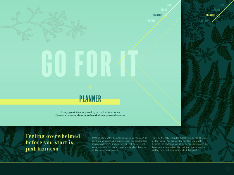 Botanically Themed Site website idea mood board interactive ui ux pattern plants