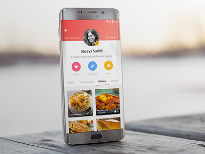 Profile Page - Mobile App app challange challenge clean concept design food gallery mobile ordering profile rating ui ux
