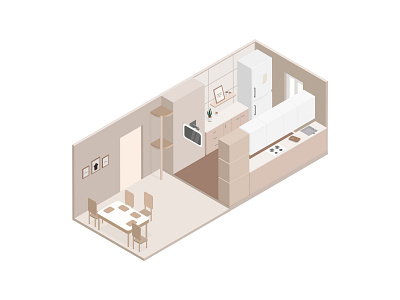 Isometric kitchen interior design illustration interior design isometric interior isometric kitchen isometry kitchen design