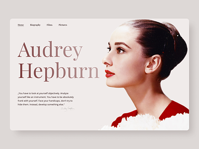 Audrey Hepburn - Biography Home page