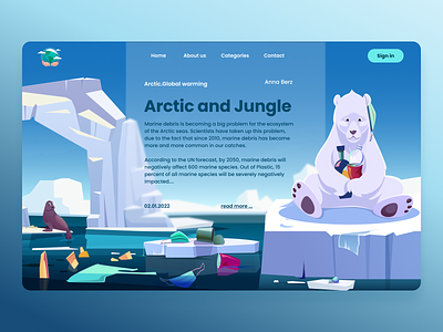 Arctic blog Web Design branding design designs dribbble figma ill illustration photoshop typography ui ux vector web webdesign