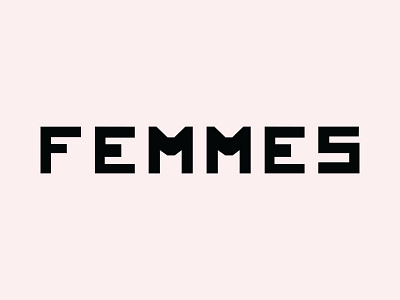 Femmes black bold feminine french irregular lettering pink signage typography
