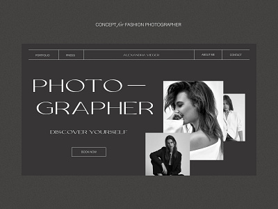 Concept for web site for fashion photographer site ui web