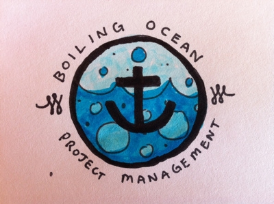 Boiling Ocean 2 fictitious logo ocean sketch