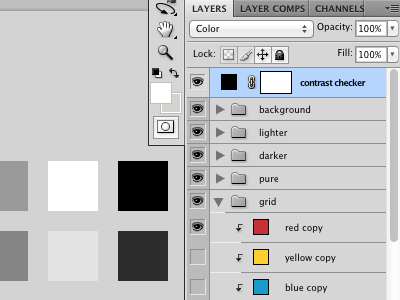 Layer for checking color contrast