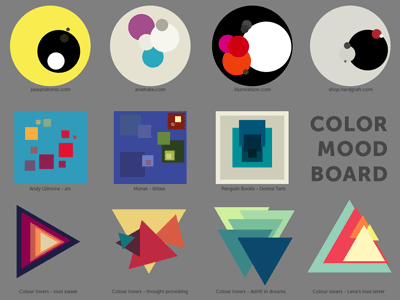 Color mood board for redesign