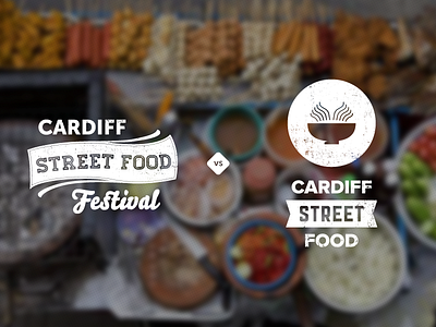 Cardiff Street Food Festival - Final options branding cardiff festival food logo noodles rough script uk wales