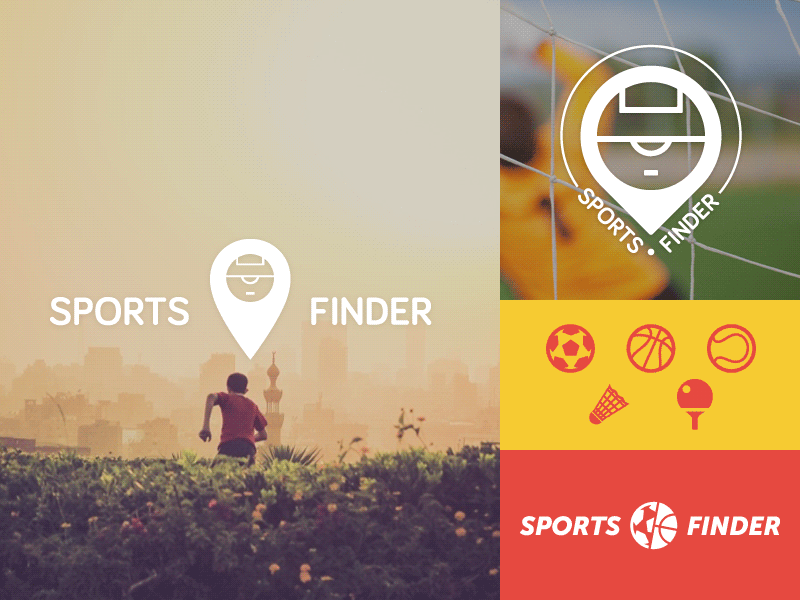 Sports Finder brand design finder haum location logo sports uk wales