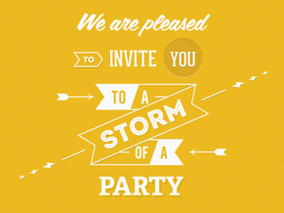 Stormy indeed! birthday illustration invite typography