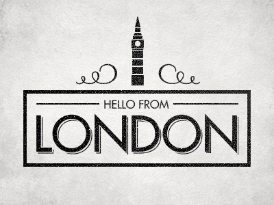 Hello from London big ben city england grey landmark london stamp type