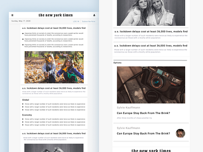 the new york time design ui