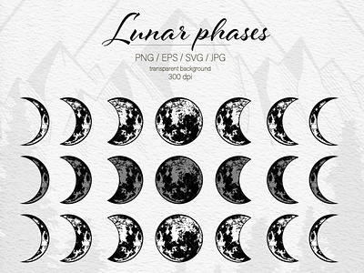 Lunar phases svg Moon phases svg Crescent Moon svg Moon child